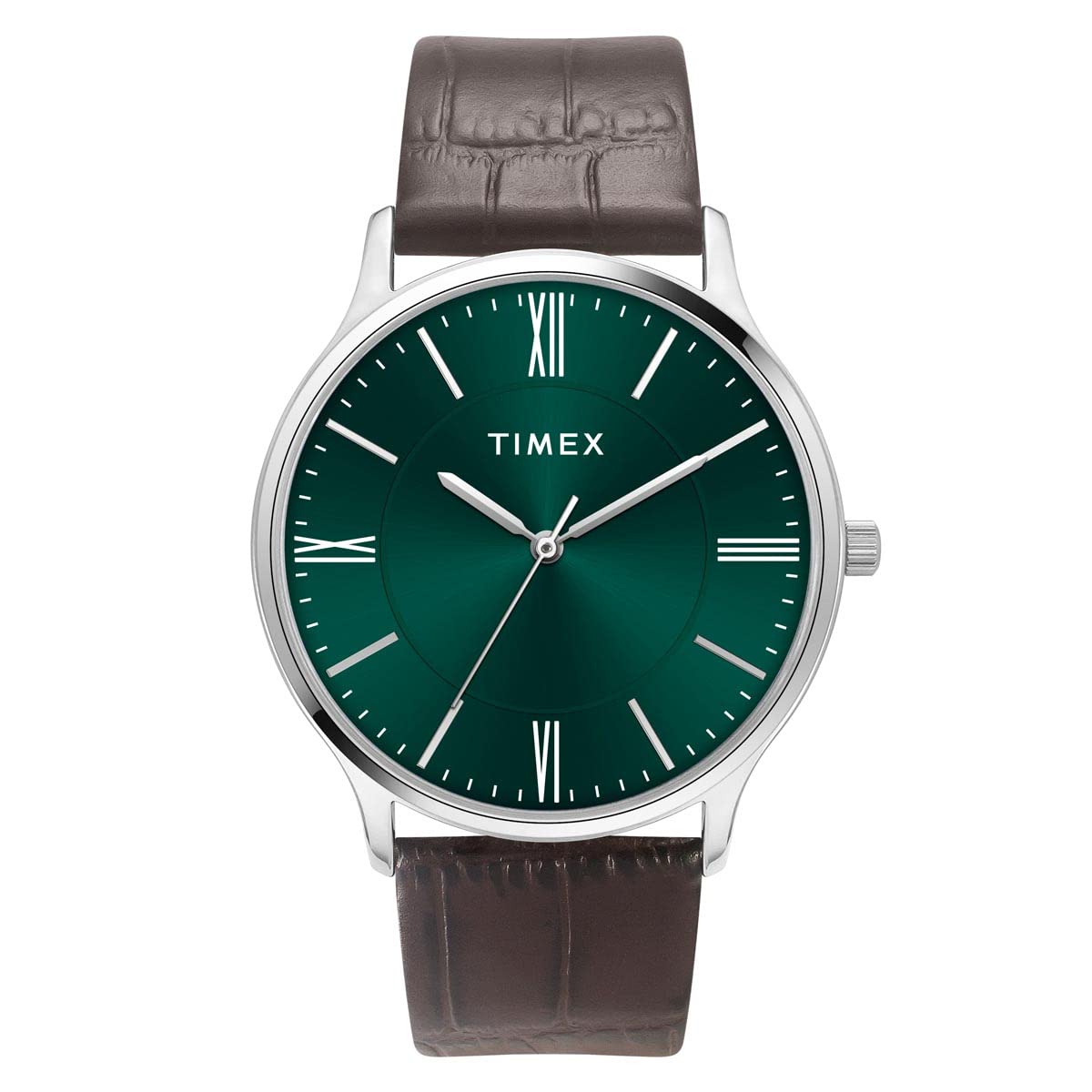 TIMEX Leather 3 Hands Men Analog Green Dial Coloured Quartz Watch, Round Dial With 30 Mm Case Width - Twtg105Smu07, Band Color:Brown (B0C1T3PXZJ) Amazon Price History, Amazon Price Tracker