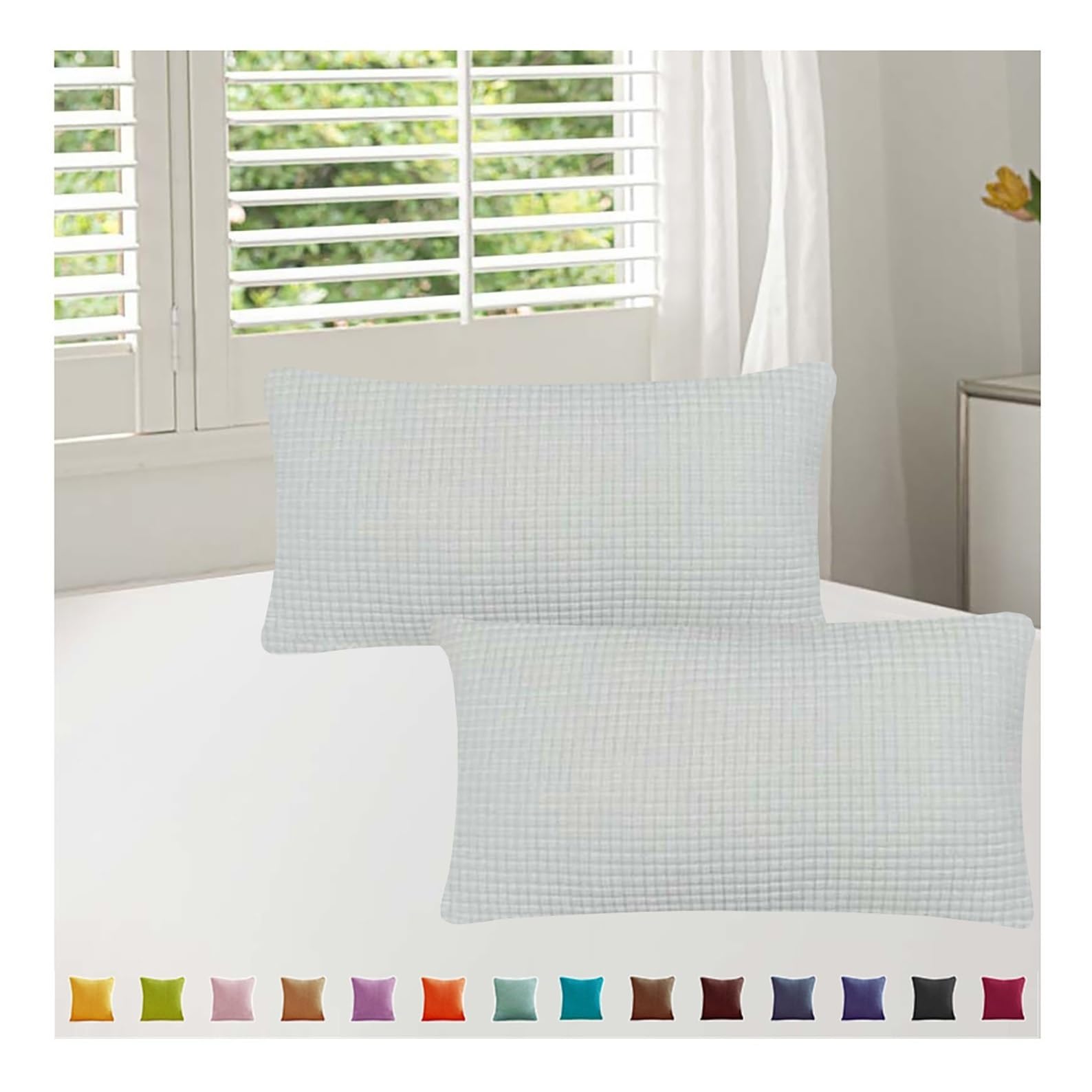 Pillow Protectors 32x32 Set of 2 Throw Pillow Covers 20x28 Cotton and Polyester Pillowcases Standard Long Pillow Cases 36x26 with zipper Decorative