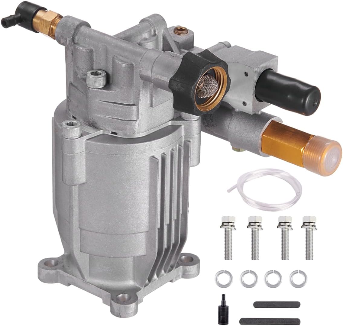 3/4" Shaft Horizontal Pressure Washer Pump,Max 3400 PSI 2.5 GPM Power Washer Pump for Gas Power Pressure Washer,Replacement Pump for Honda, Simpson, Ryobi etc.
