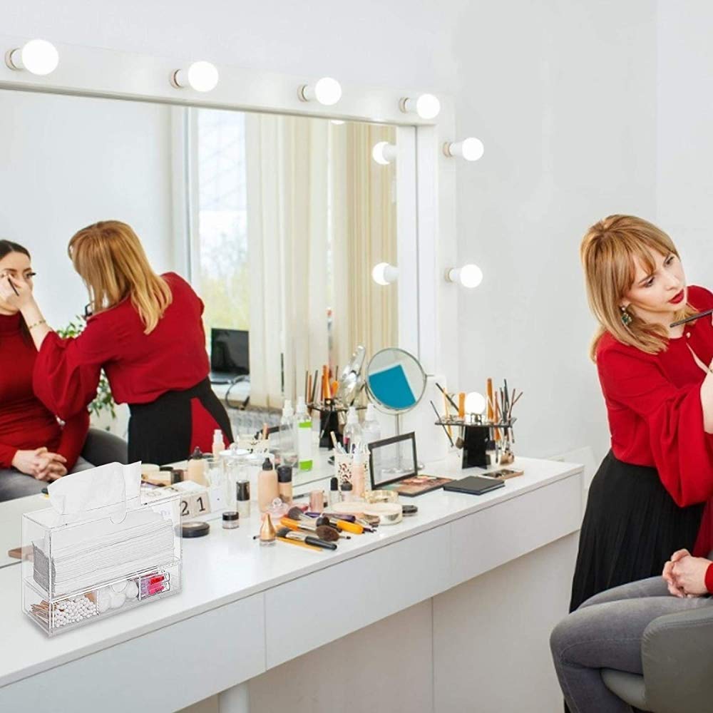 Organizador De Maquillaje Acrílico Envases De Maquillaje Organizador De Cosméticos Soporte Para Pinceles De Maquillaje - Organizador De Tejido Cosmético Acrílico Cajón De Almacenamiento Extraíble
