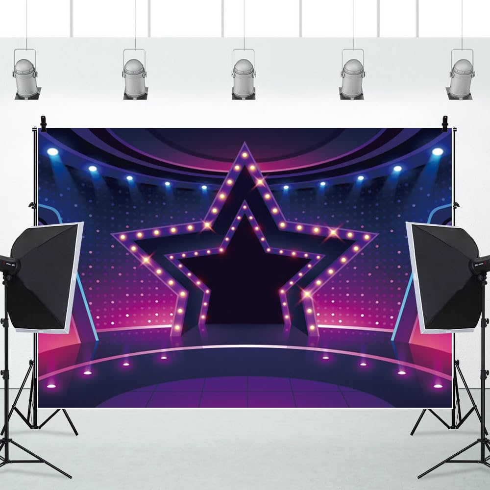 Singer Scene Backdrop Karaoke Backdrop Theater Stage Spotlight Backdrop 6x4ft - Concert ...