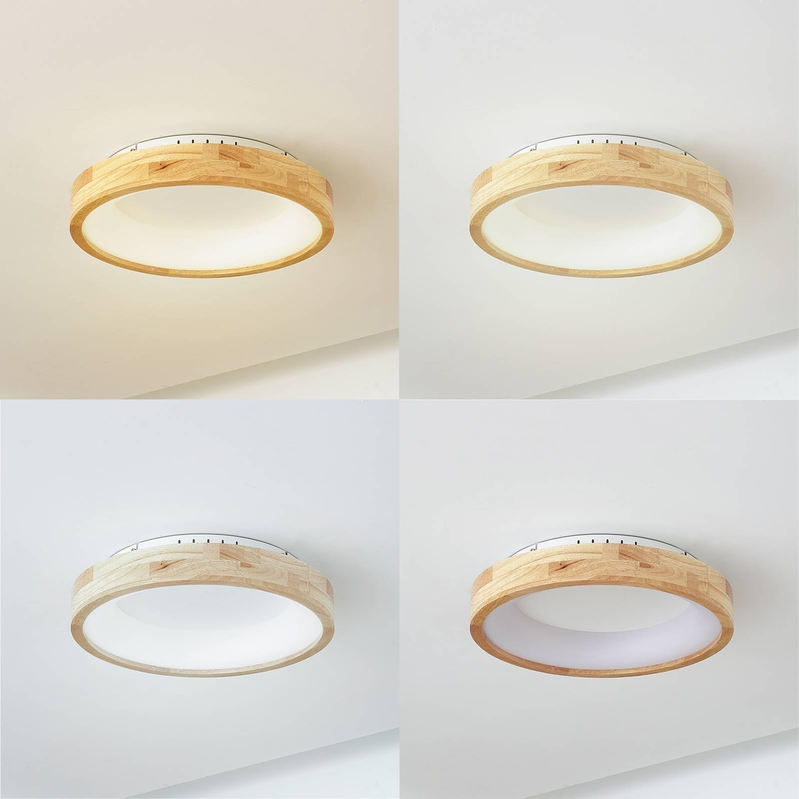 Lucande Bombillas LED lámpara de techo en madera, plafón | lámpara de salón, moderno, cct, 2700 k blanco cálido - 6500 k luz, de madera para comedor, sala de estar, salón, pasillo