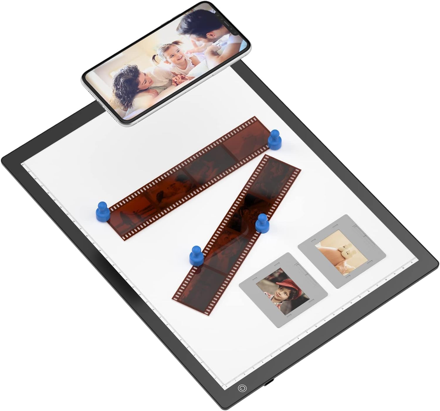 Slide Viewer Light Box for 35mm Slides & Film Negatives, A4 Ultra-Thin LED Light Pad for Scanning & Digitising Old Photos, 3 Adjustable Brightness, USB Powered Photo Negative Scanner Backlight — view 5