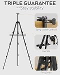 Nicpro Peinture Easel pour affichage, Hauteur réglable 17" à 66" Table & Sol Art Easel, Tripod en métal Artiste Easels Support pour la peinture Toile, Panneaux de mariage avec sac de transport - noir