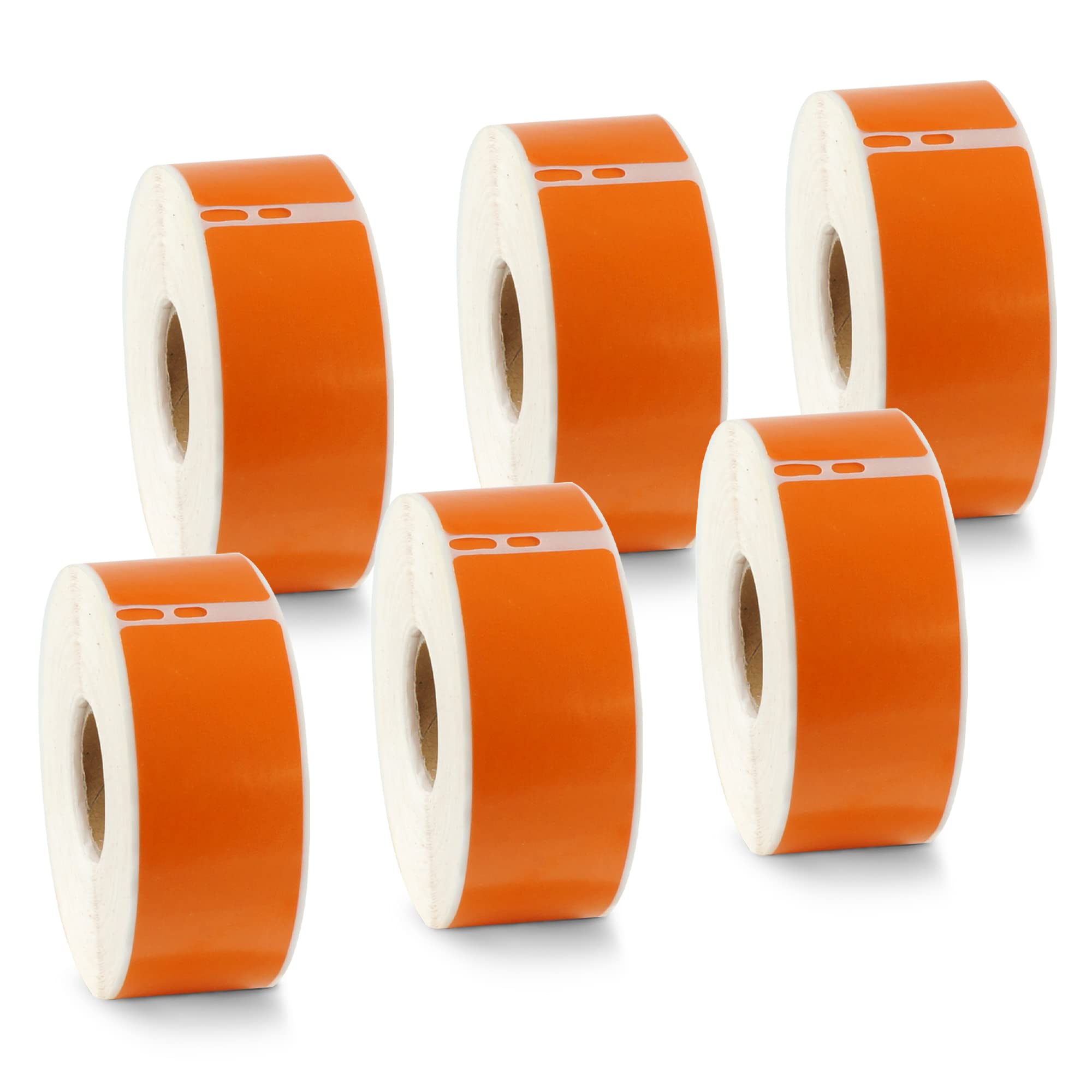 BETCKEY - 6 Große Rollen Pomarańczowy Etykiety Adresowe Kompatybilne z DYMO 99010(S0722370), 28mm x 89mm, 2100 Farbige Etiketten Sztuk do LabelWriter 450 4XL, NIE do 550/5XL