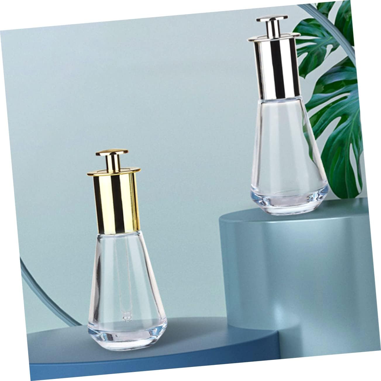 MERRYHAPY 2pcs Glass Dropper Bottles Perfume Travel Refillable Leakproof Small Bottles