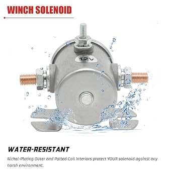 Continuous Duty Solenoid Relay 3 Terminal for Winch, Marine, Golf Cart SPST 12VDC Max 200A Replaces # 1114240, 1114241, 1114538, 97240-X, 70091714, 974-1215-10-16,934-1215-010-16