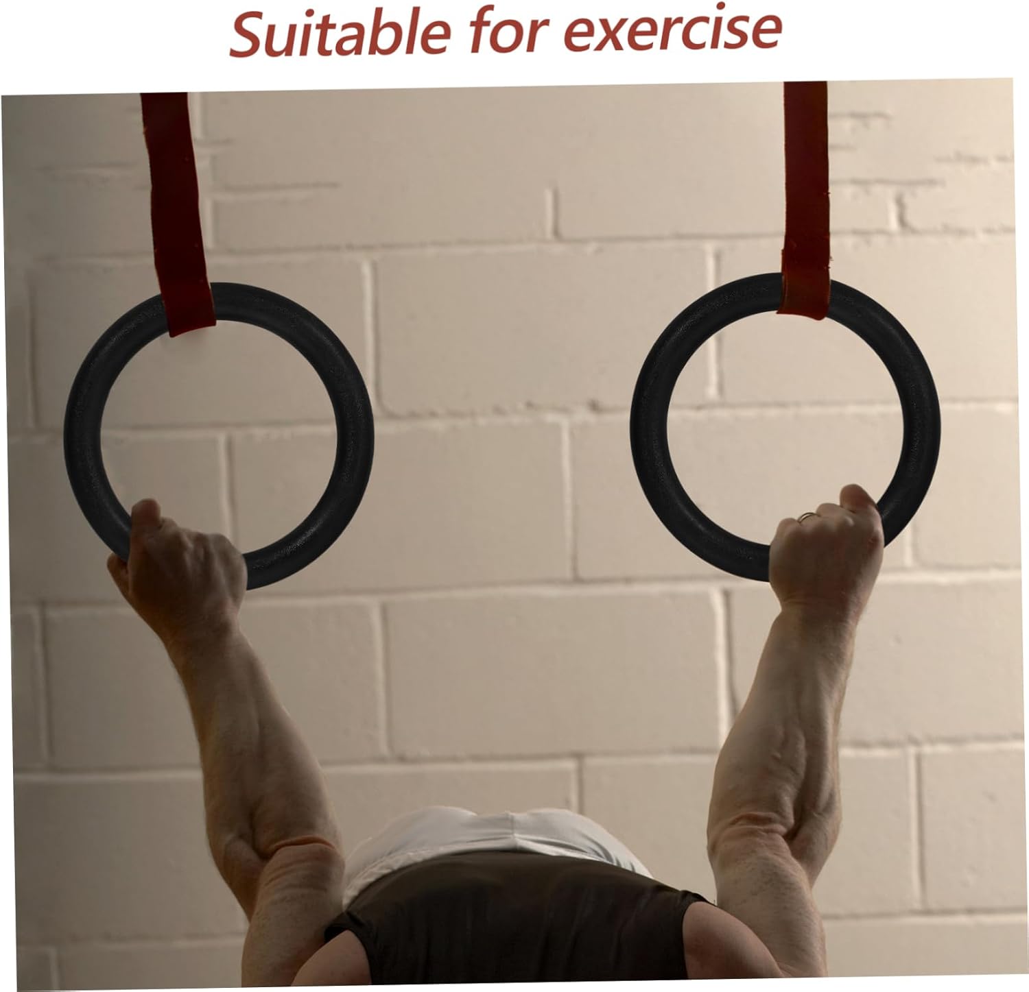 2pcs Fitness Rings Gymnastics Stuff Rings Gymnastics Pull up Rings Calisthenics Equipment Workout Rings for Women Rings Workout Gymnastic Rings for Pull up Bar Exercise Ring Black