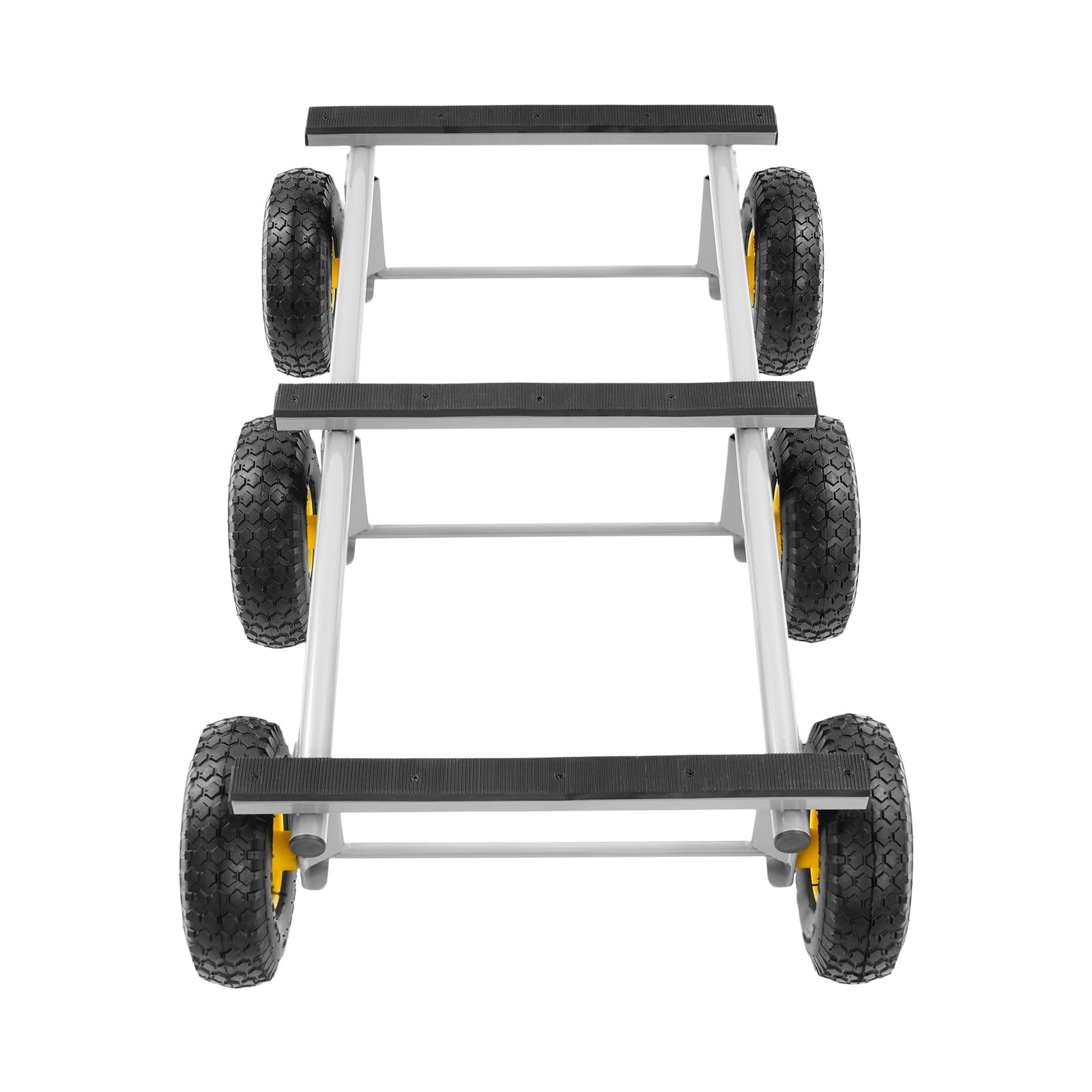 Plattenwagen Transportwagen Möbelwagen Plattformwagen 540 Kg/1200 lbs, 6 Räder, Schwerlast Lasten Karre Transportkarre Luftreifen (Gelb+Grau)