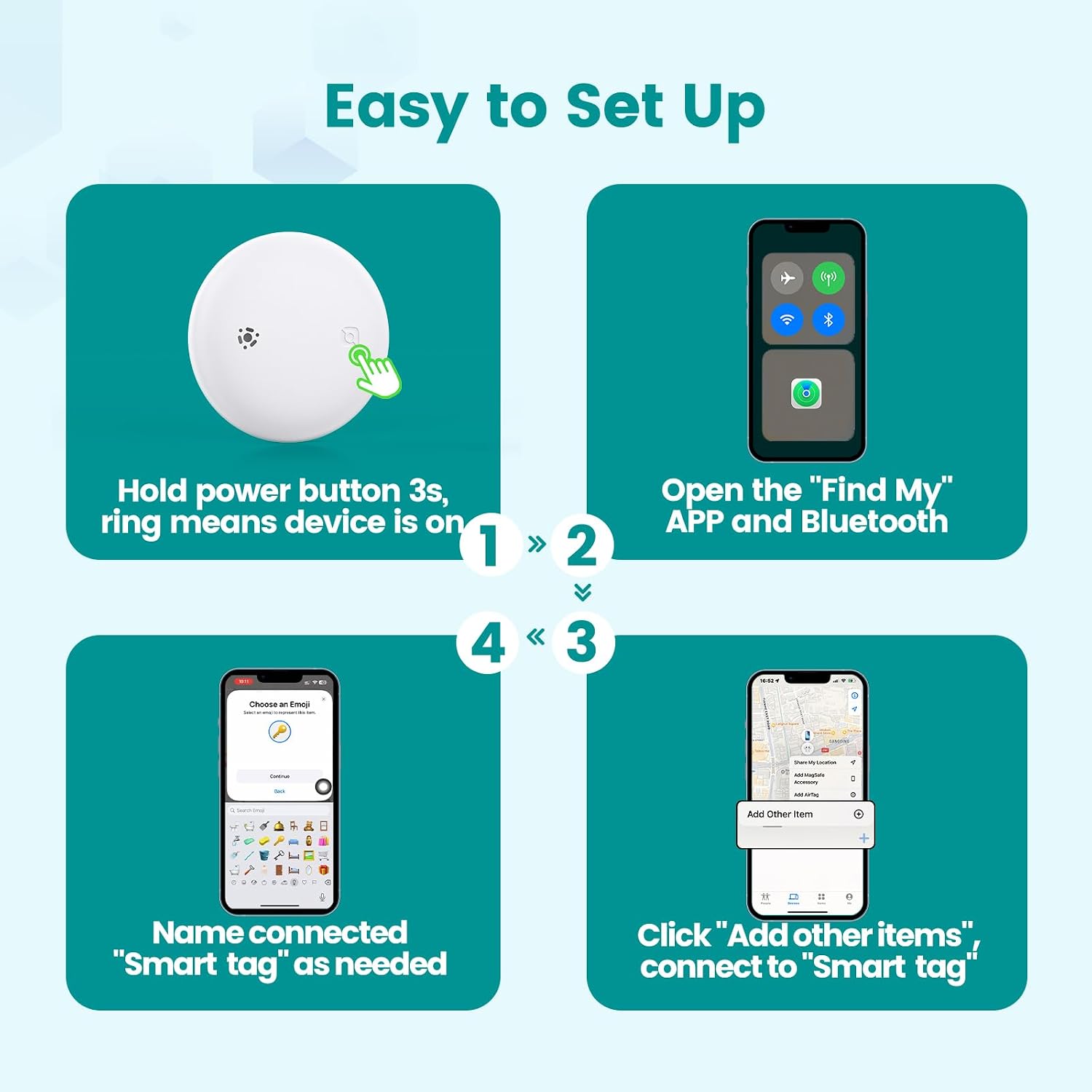 Smart Pet Tracker with QR ID Holder, Compatible with Apple Find My