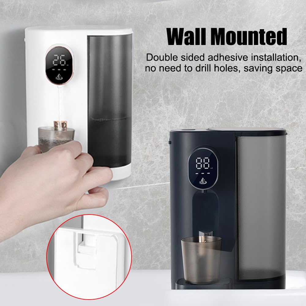 Dispenser per Colluttorio Automatico, 600 ML Distributore per Collutori Ricaricabile da Parete, Erogatore di Collutorio 3 Livelli di Erogazione con 2 Tazze Magnetico per Bagno