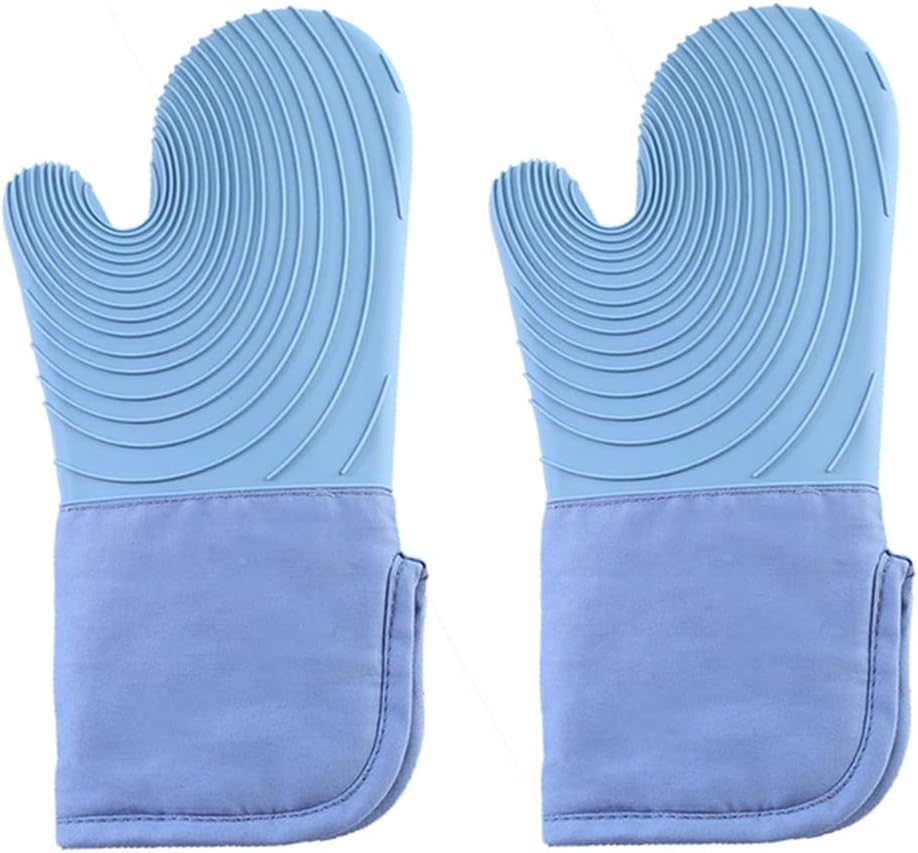 Gloves Kitchen Baking Oven Mitts Microwave o ven Special Thickened Kitchen Gloves Grill BBQ Cooking Glove(D)