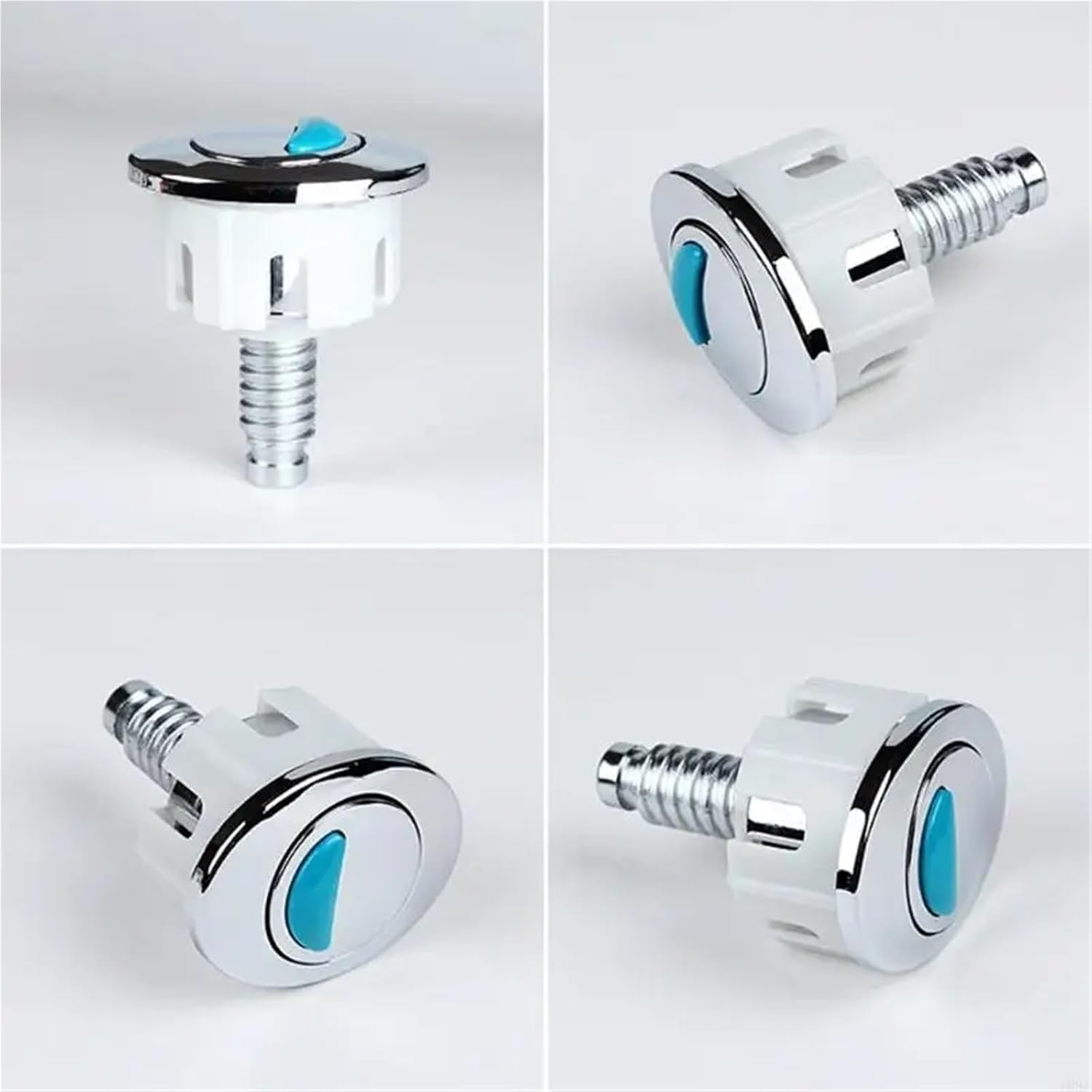 Toilet Tank Push Button 3Pcs Toilet Dual Flush Oval-shape Push Button Electroplating Water Tanks Push Water Saving Rod Bathroom Accessories