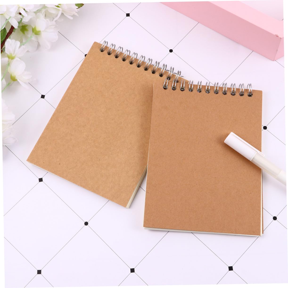 Hemobllo 12 pezzi Quaderni Kraft Spiralati e Appunti Blocco Note per Scuola e Ufficio Copertina Resistente Pagine Lisce per Scrittura e