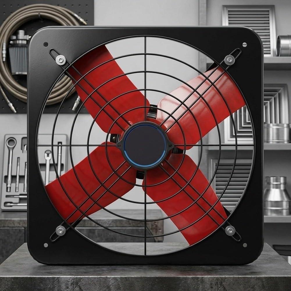 Ventilador extractor de pared de 12 pulgadas, 1380 m³/h, silencioso, para cocina, salida de aire, con conducto de aire giratorio, 45 W para fuerte