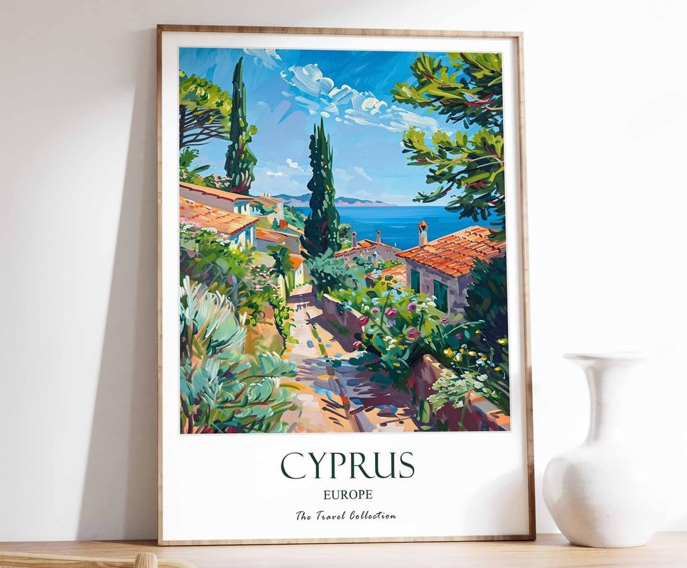 6 Cyprus Print Cyprus Travel Poster Europe Travel Print Europe Decor Europe Gift Art Cyprus Art Poster A5 - Wall Art Home Decor Movie Poster Canvas Film Cinema Retro Vintage Cult Classic Nostargic Sa