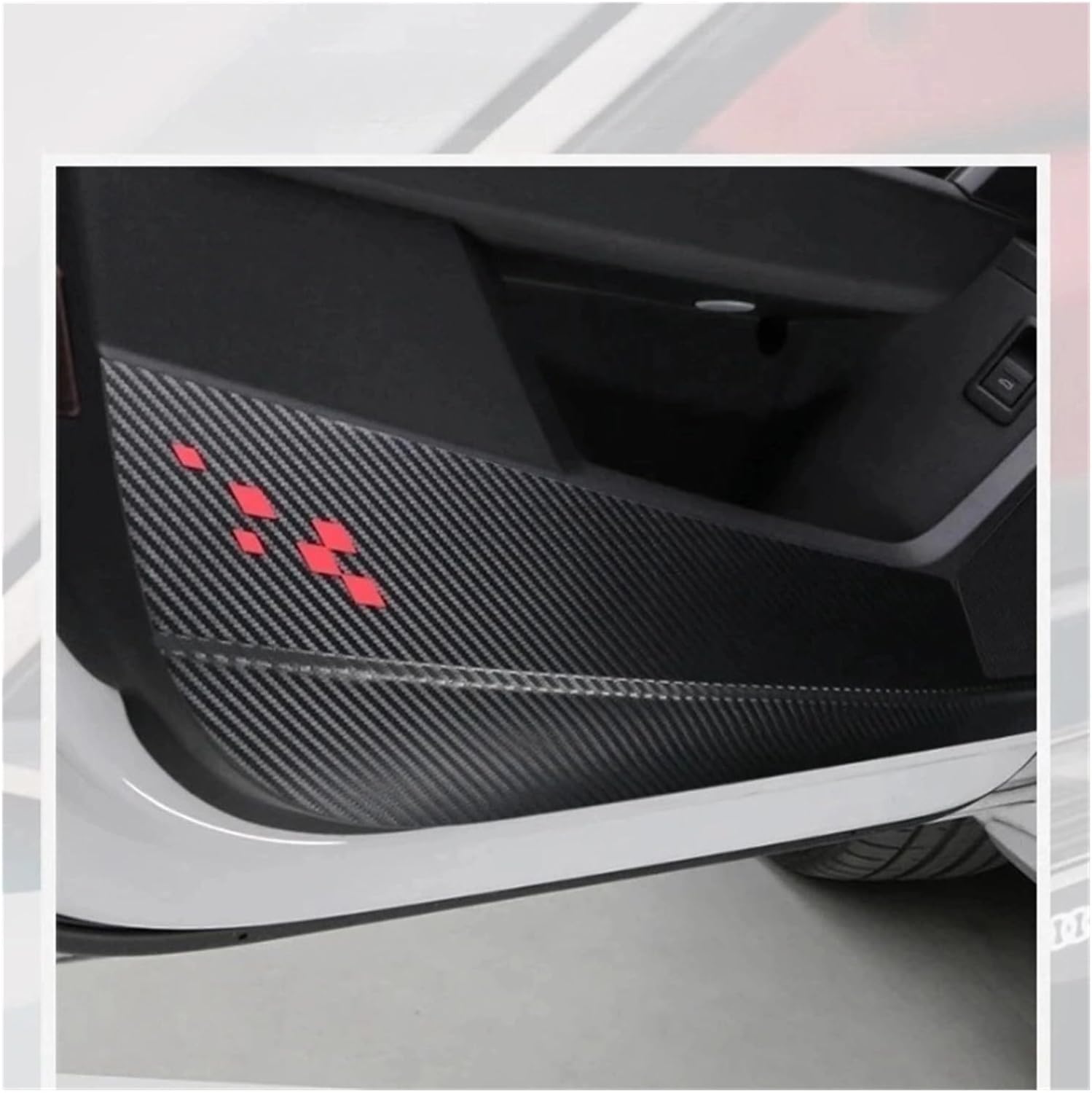 for Audi A3 8Y S3 2021-2025 Suede/Carbon Fiber Leather Car Door Panel Anti-Kick Protector Pads Trim Stickers Tuning Accessories(A)