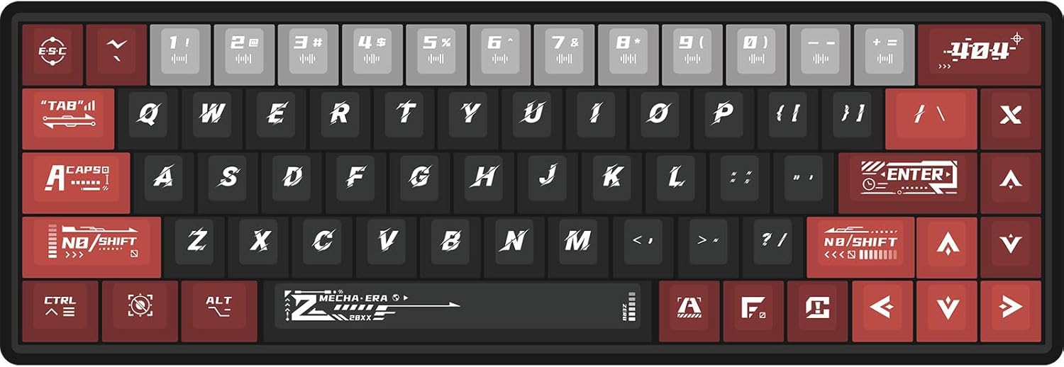 CN GAMING PBT Keycaps 140 Full Keys Set Custom Keycaps, Cherry Profile Dye-Sublimation, Compatiability with 100%, 96%, 90%, 85%, 80%, 75%, 65%, 60% Percent Mechanical Keyboard (Zero Degree Mecha)