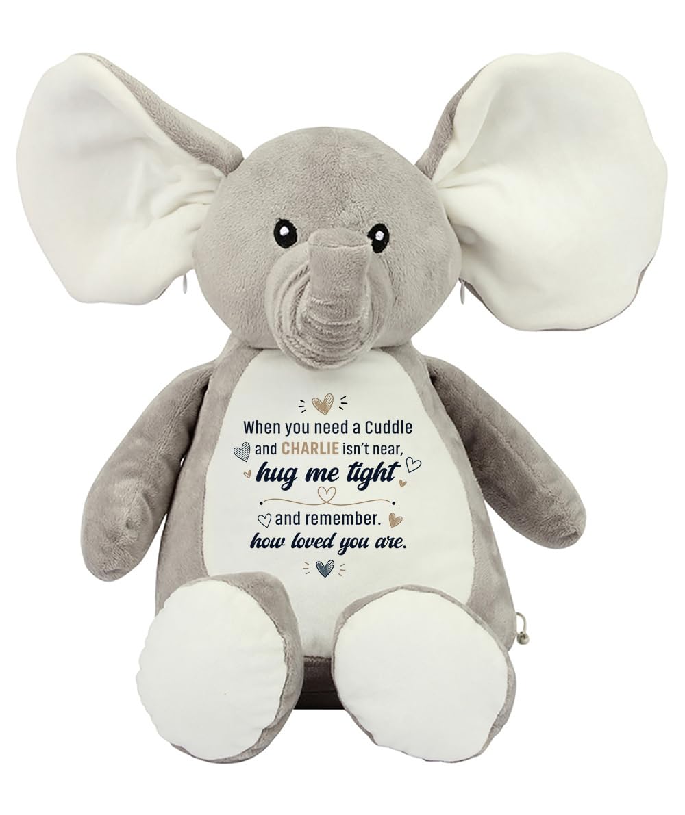 Getagift Personalised When You Need a Cuddle Hug Gift, Custom Name Keepsake Gift for Loved Ones, Long-Distance Relationship Birthday Plush Toy | Soft Toys Teddy., Elephant — image 1
