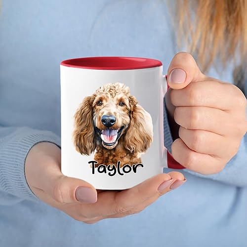 Vista 19 de Taza de café con nombre personalizado de pastor alemán, 11 15 onzas, taza de cerámica blanca de pastor alemán personalizado, regalos para hombres