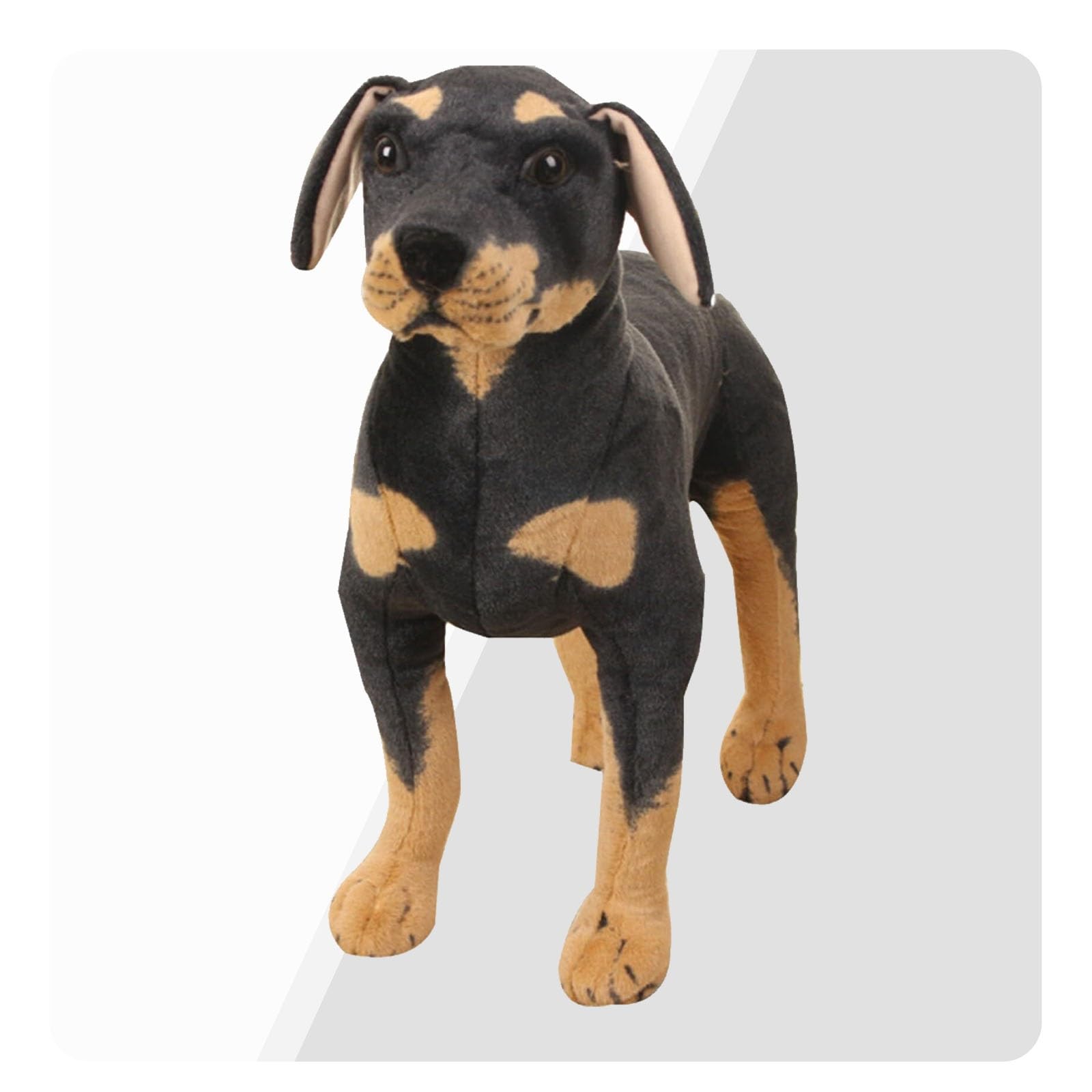 GRIER Kuscheltier Plüschtier Stofftier Hund, Plush Stuffed Toy Dog,Simulation Standing Rottweiler Dog Für Kinder(60cm)