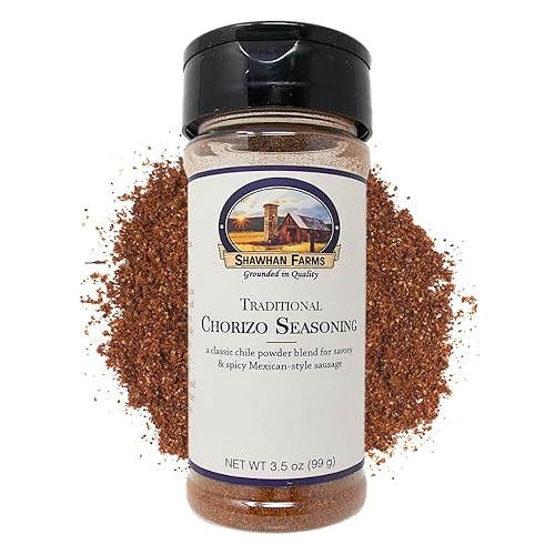 Miniatura 8 de Shawhan Farms Condimento tradicional de chorizo, sin OMG, naturalmente sin gluten, ideal para condimentos suaves para salchichas, botella de 9 onzas