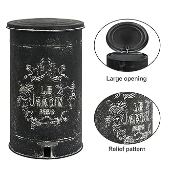 Amazon.com: Z&Z ornamentorum Retro Kitchen Trash Can with