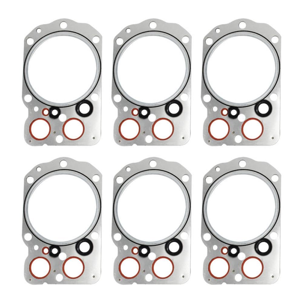 6 Pcs Cylinder Head Gasket ME051714 132295A1 Compatible with Case Excavator 9050 9060B 9060 9050B Crane