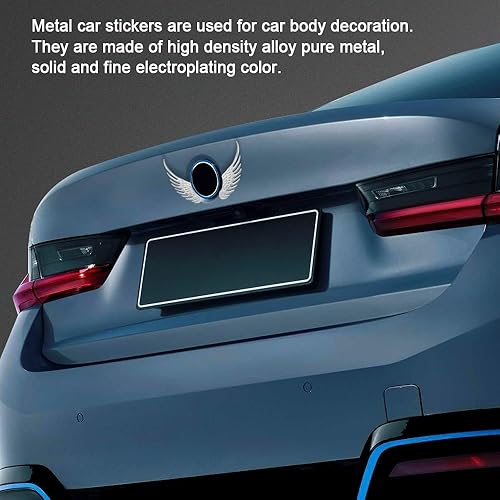 Miniatura 4 de 1 par de calcomanías de aleación de metal para automóvil, calcomanías de metal 3D, emblema de automóvil de alas de águila de halcón, calcomanías de