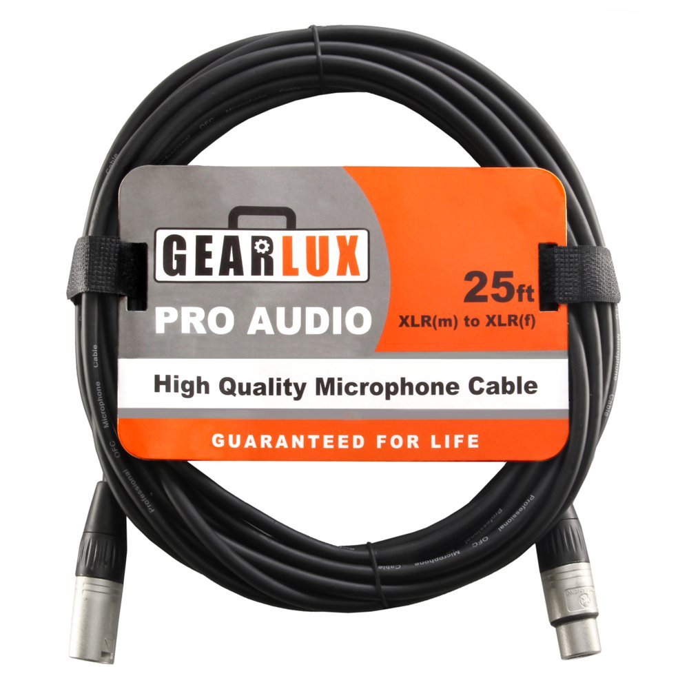 Gearlux Cavo microfono XLR maschio a femmina, 6,5 m, completamente bilanciato, cavo per microfono di alta qualità, 6,5 m