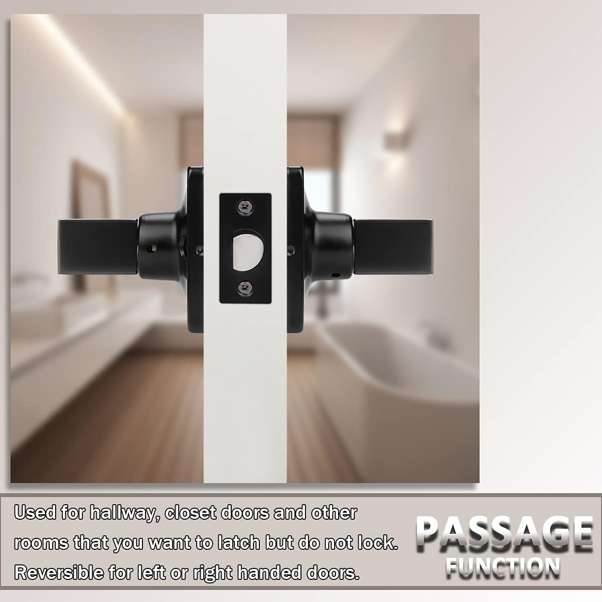 🔥 Hоt Dеаlѕ GOBEKOR 3 Pack Matte Black Passage Door Levers Hallway Closet Door Handles Square Interior Door Handle with Lock Keyless Straight Lever Handles