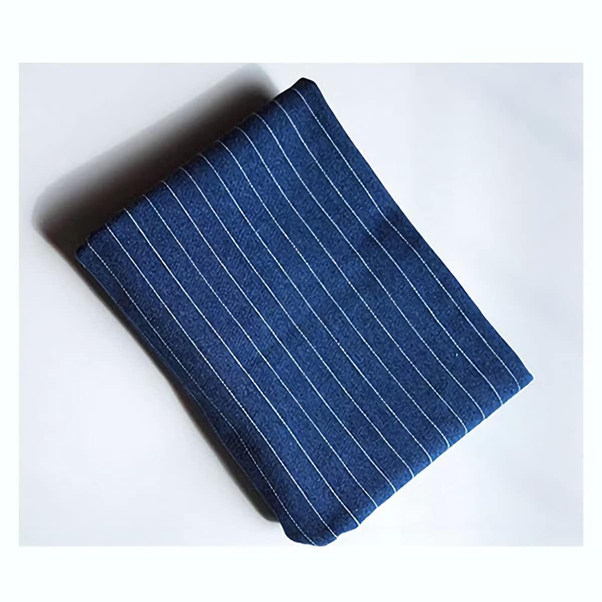 Tkanina Denim Stretch z nadrukiem, niebieska bawełniana tkanina dżinsowa w paski, niebieski K i czarny, szerokość 150 cm (niebieski 250 cm)