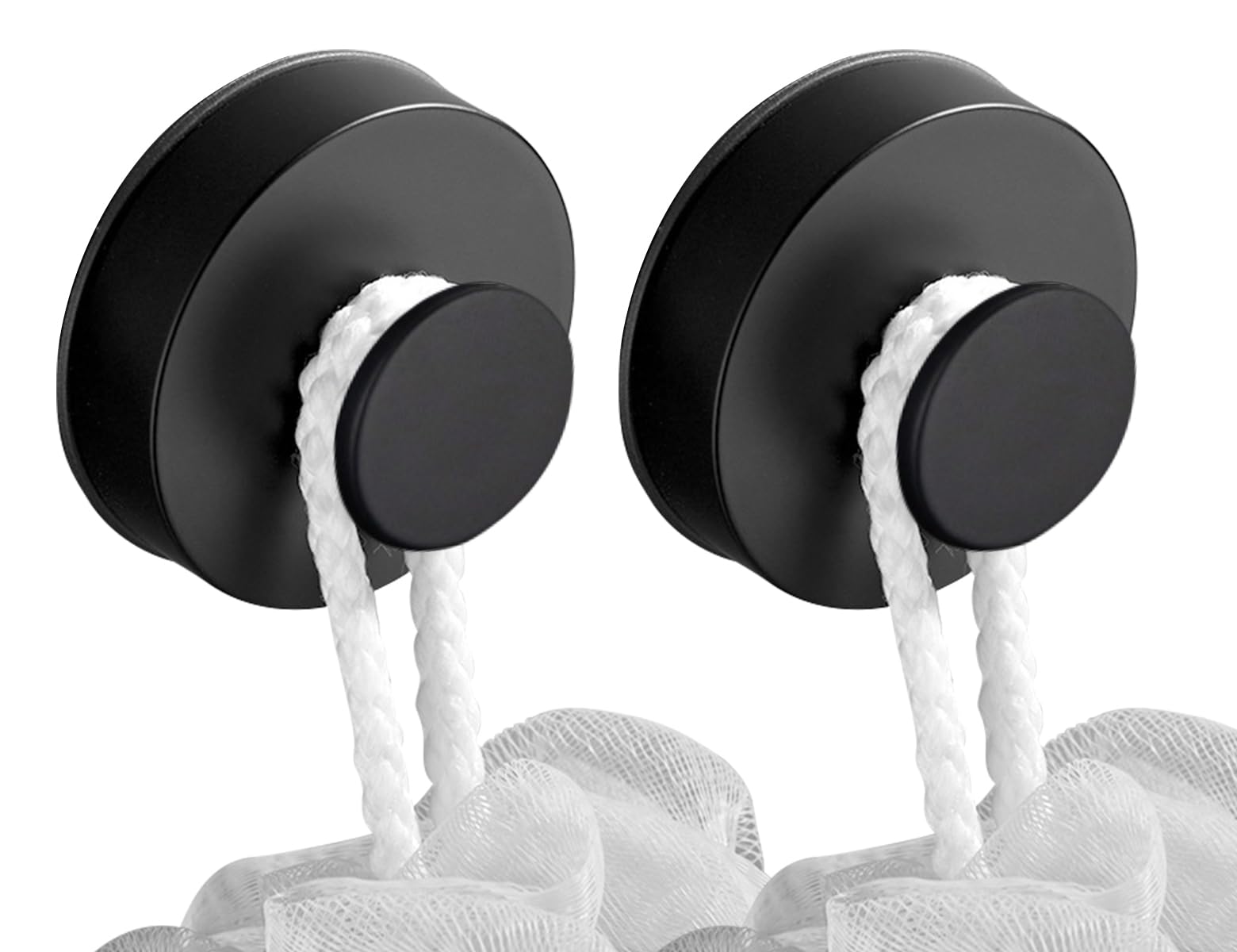 IVEOPPE Gancio A Ventosa Extra Forte (2 Pezzi) – 3kg Di Portata, Impermeabile, Senza Fori. Per Doccia, Cucina, Vetro. Riutilizzabile E Trasparente (Nero). - 5