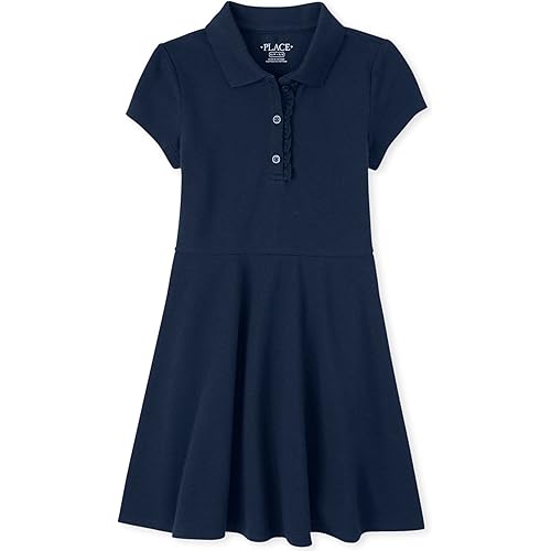 The Children's Place Girls' Short Sleeve Ruffle Polo Dress