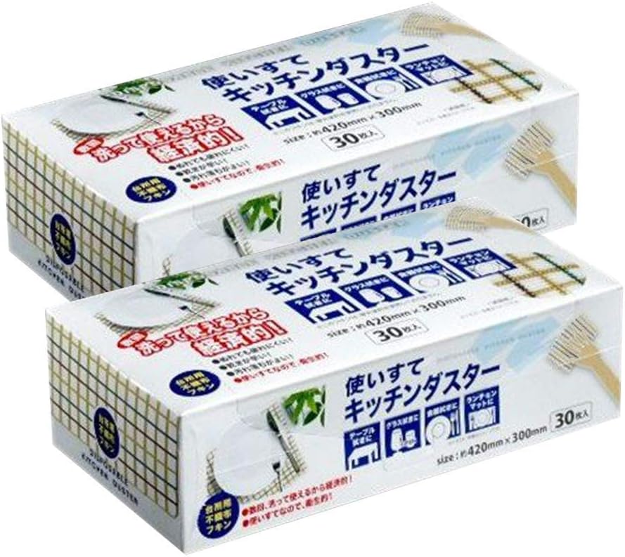 AGENT ONE Agent One Disposable Counter Cloths, 30 Count 2-Pack, 42×30cm Non-Woven Cloth, Table Duster, Tissue Case Compatible, Commercial Use