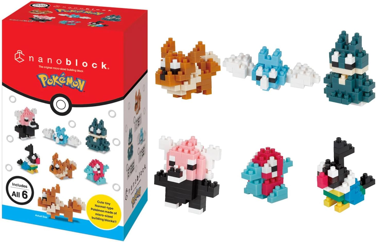 Nanoblock pok mon type normal set blind box complete set mininano  series building kit