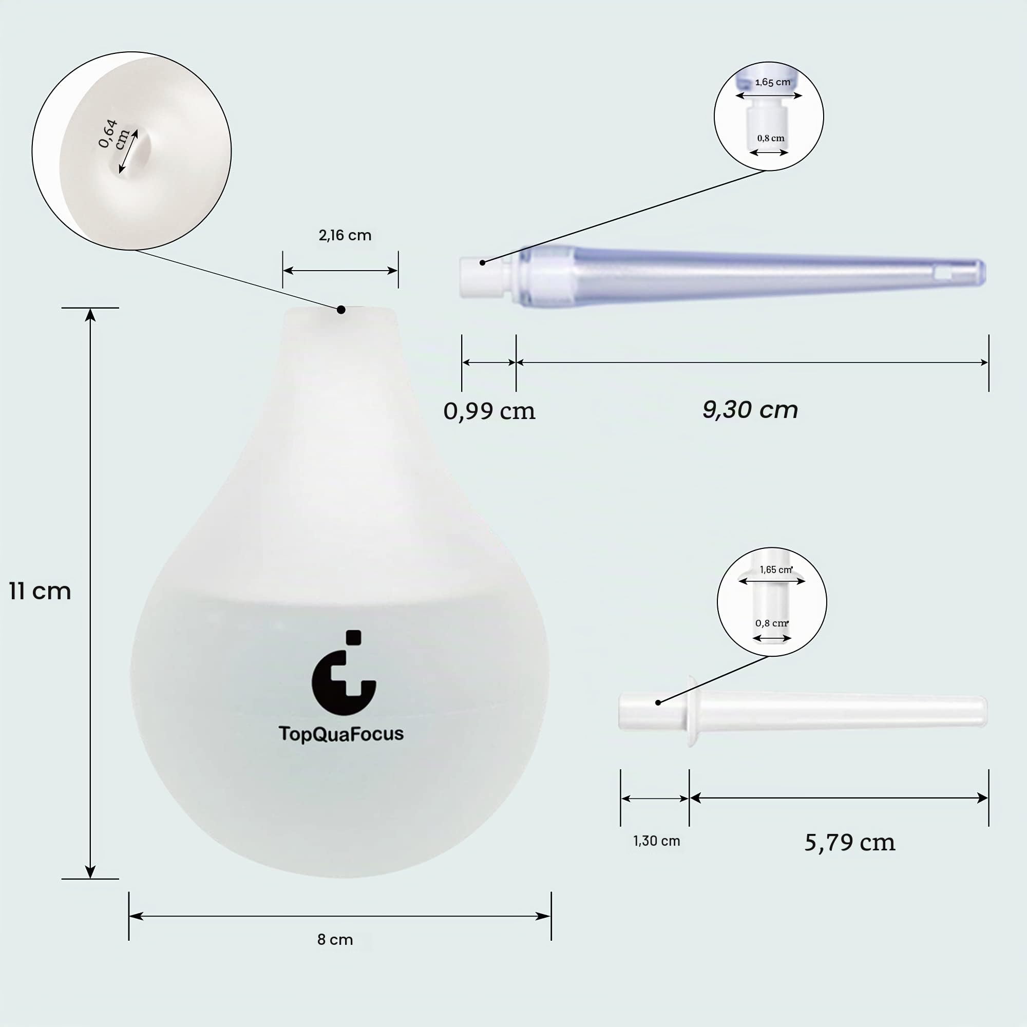TopQuaFocus 8 oz Enema Bulb Kit anale e vaginale Douche Bulb per gli uomini sistema di risciacquo Enemas Silicone Bulb 4 punte sostituibili (trasparente)