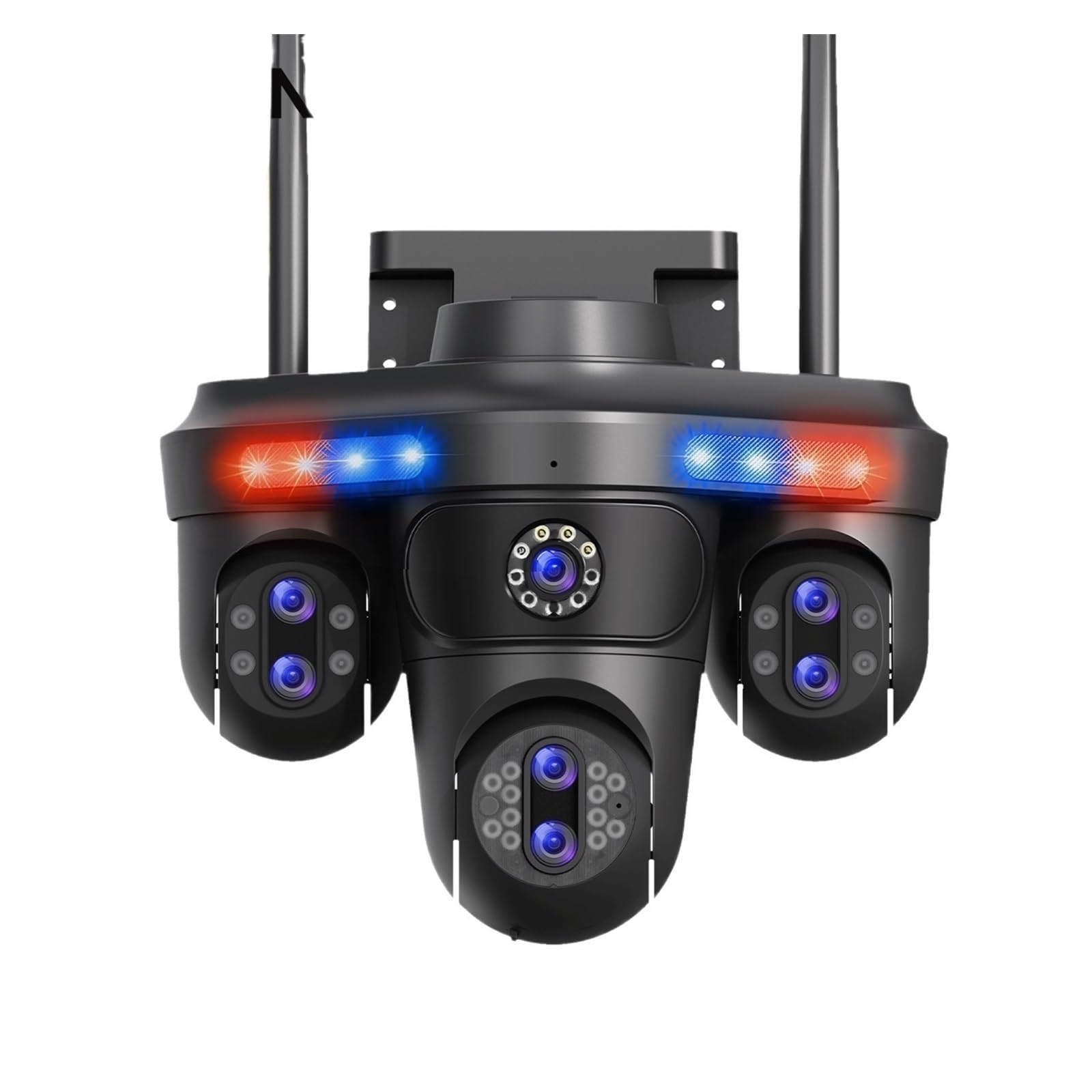 JVDDI WiFi IP Camera 4 Screens 7 Lens 10X Zoom Outdoor Wireless PTZ Security Cam Auto Tracking CCTV Surveillance Camera(3MP 5X Camera)