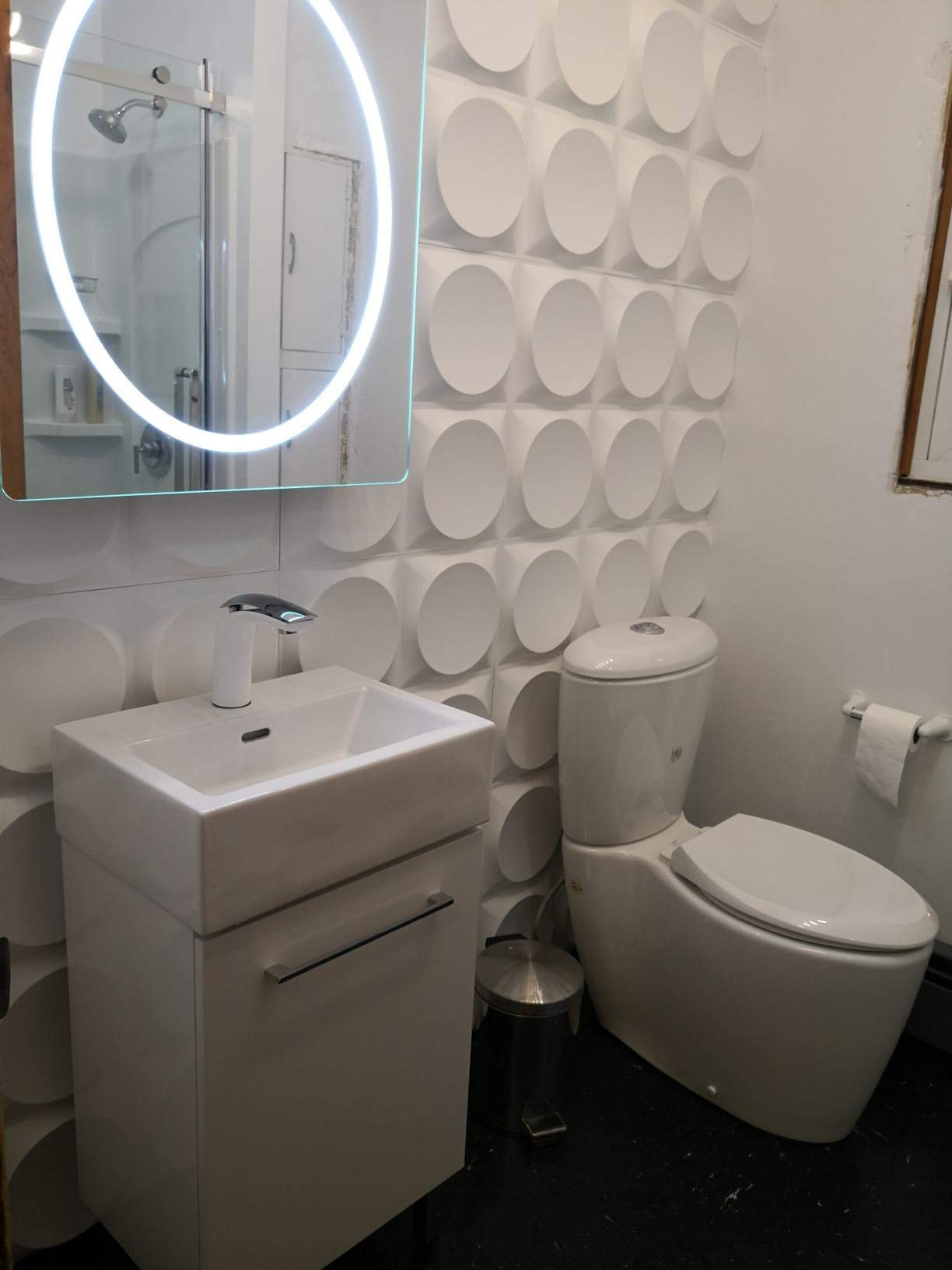 Art3d Pannelli a Muro 3D Superficie Lunare Bianco Opaco | 12 Pezzi, PVC, 3 m², 50 x 50 cm | Impermeabile, Leggero e Verniciabile | Ideale per Soggiorno, TV, Camera e Soffitto