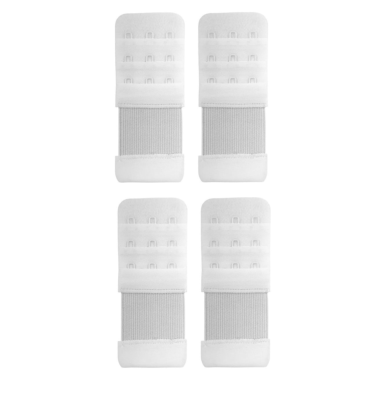 Bra Hook Extender - 3 Hooks With Elastic Bra Extensions - Bra Increase Band Length - Soft Stretchy Bra Strap Extension (White Color 4 Pieces)-image-17