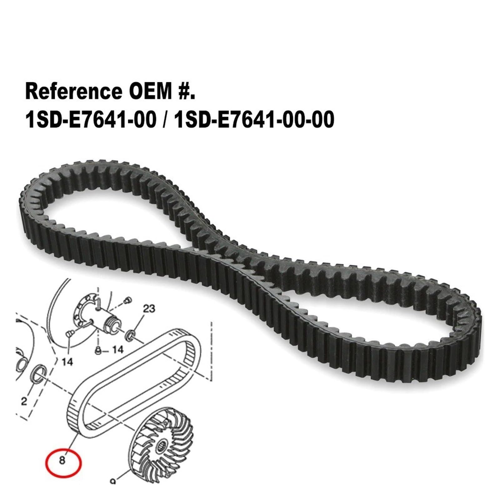 Motorrad-Antriebsriemen Für X-Max 400 ABS Für YP400R RA 2013 2014 2015 2016 2017 2018 2019 2020 OE 1SD-E7641-00 Antriebsriemen CVT-Kupplungskeilriemen