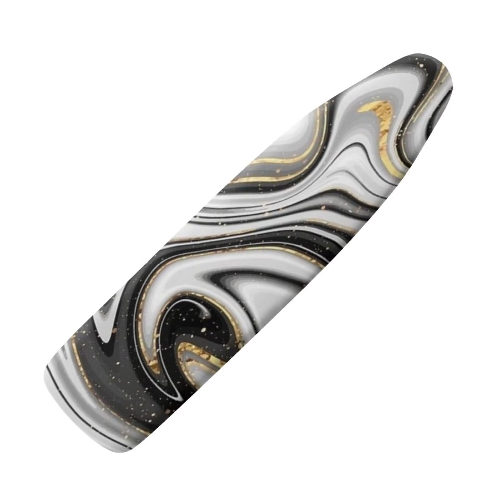 Fashion Ironing Board Covers Standard Size 15x54, Stain Resistant, Snug Fit Non-Slip Nose Pocket Fastener Straps Elastic Edges, Grey Marble Pattern