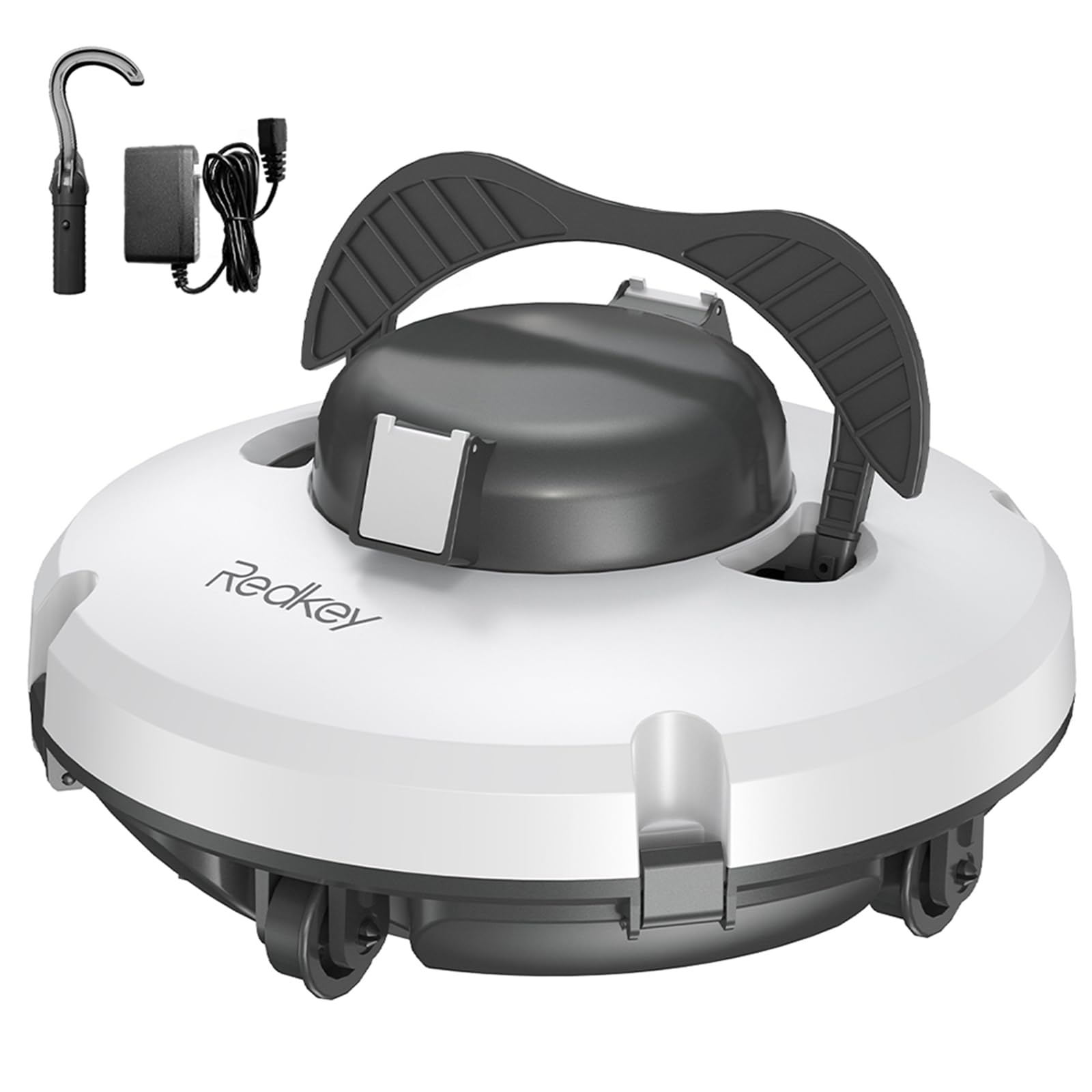 Redkey S100 Robot Piscine sans Fil, 130 Min de Nettoyage Puissant, Pente de 18°, Deux Moteurs Puissants et Brosses, Automatique de Stationnement, Robot De Piscine pour Piscines Hors Sol jusqu'à 100㎡