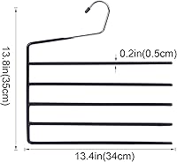 Vista 3 de Nature Smile Pants Hangers 3pack, Heavy Duty Multi Layers Space Saving Slack Hangers,Non Slip 5 Tier Open-Ended Pants Hanger Closet Storage