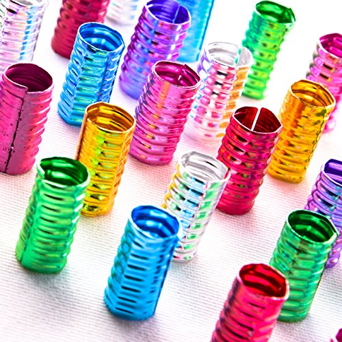 Silike Dreadlock Beads (50Pcs/Lot Multi Colorful) Hair Rings Adjustable Hair Braid Cuff Clip