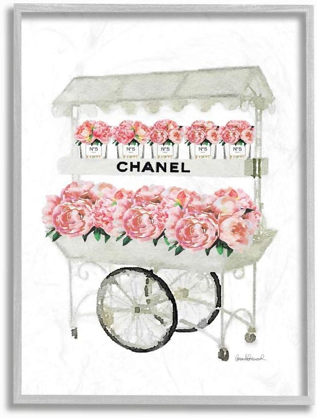 Stupell Industries Fashion Flower Stand Grey Framed Wall Art, 11 x 14, Design by Artist Amanda Greenwood