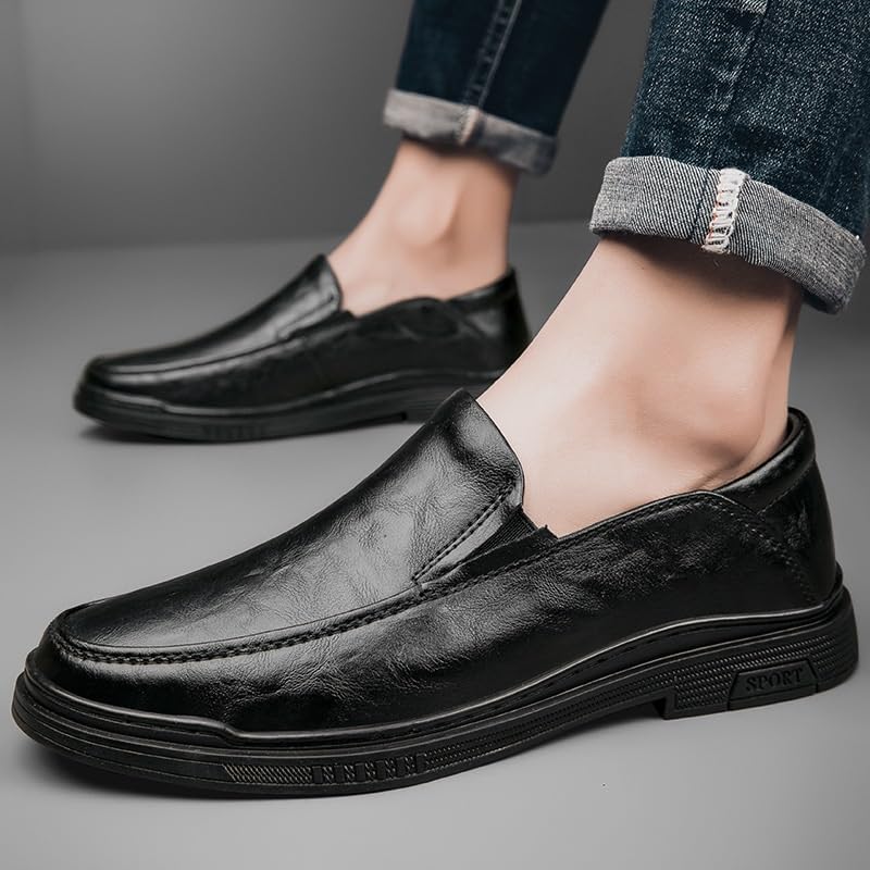 Men's Brogue Oxfords Shoes Genuine Leather Wingtip Dress Casual Business Comfort Slip-On Loafers Shoes2