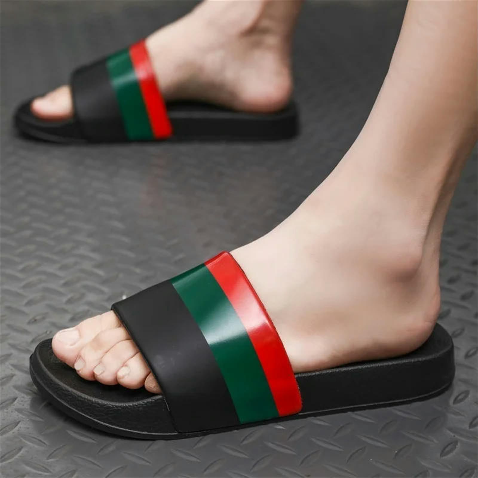 Ciabatte Uomo Scarpe da Casual All'aperto Sandali Estivi Spiaggia Antiscivolo Plus Size-Rosso_a-45