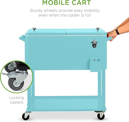 Miniatura 2 de Best Choice Products Carro de acero al aire libre del refrigerador del balanceo de 80