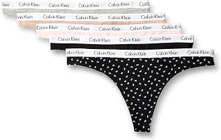 Carousel Logo Cotton Stretch Thong Panties, 5 Pack
